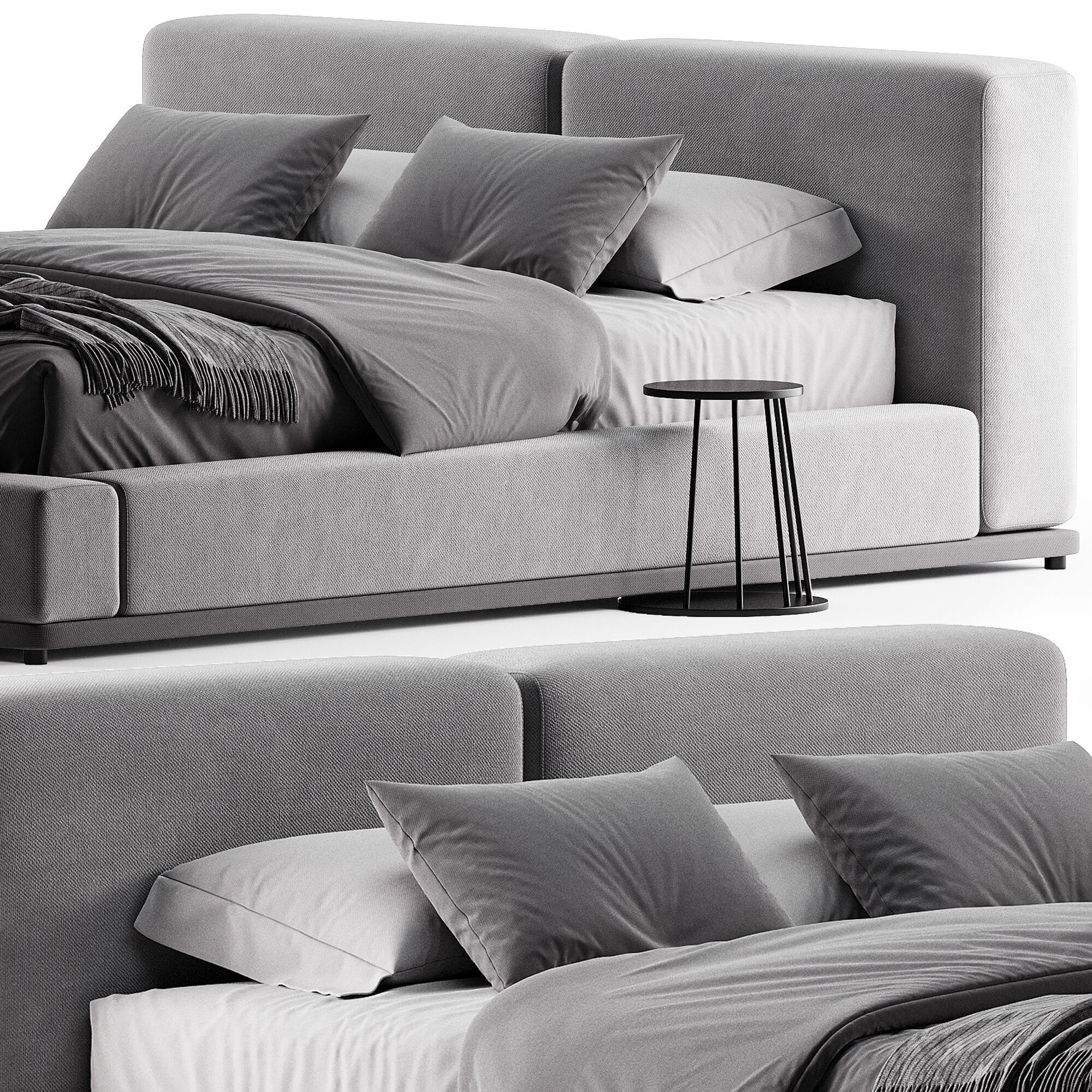 Domino bed by Como 3D model_3