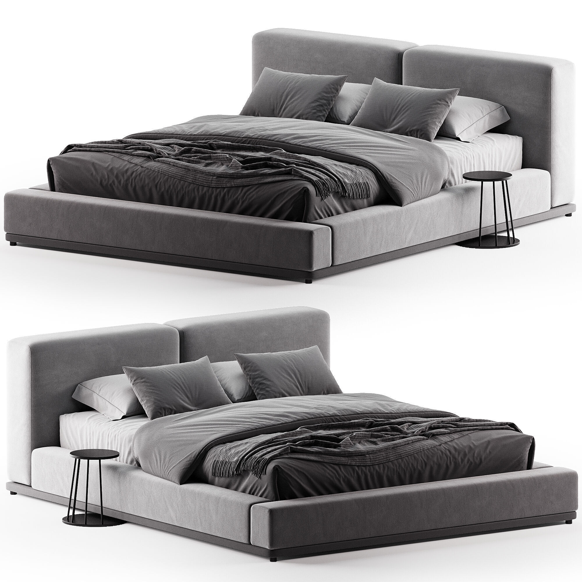 Domino bed by Como 3D model_2