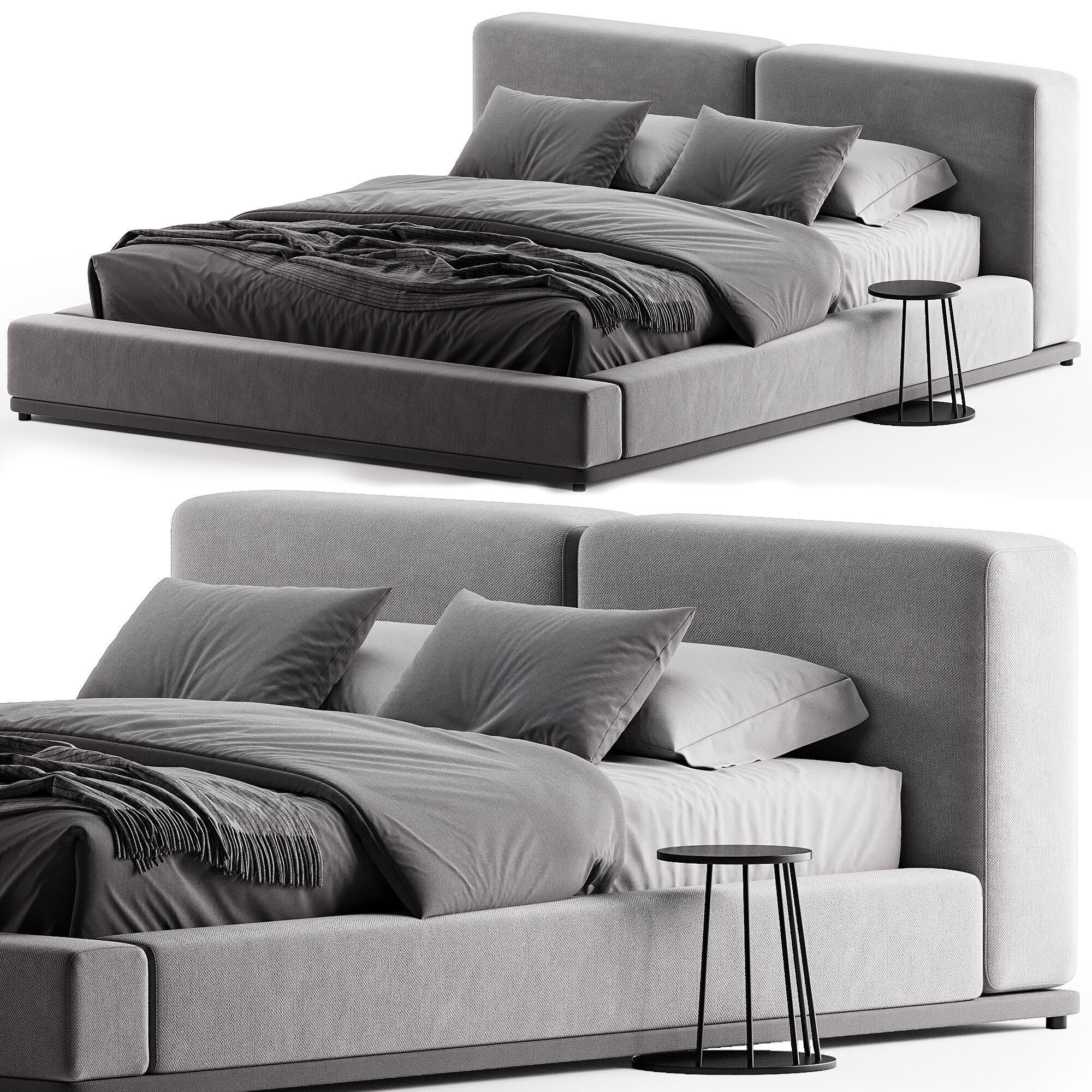 Domino bed by Como 3D model_4