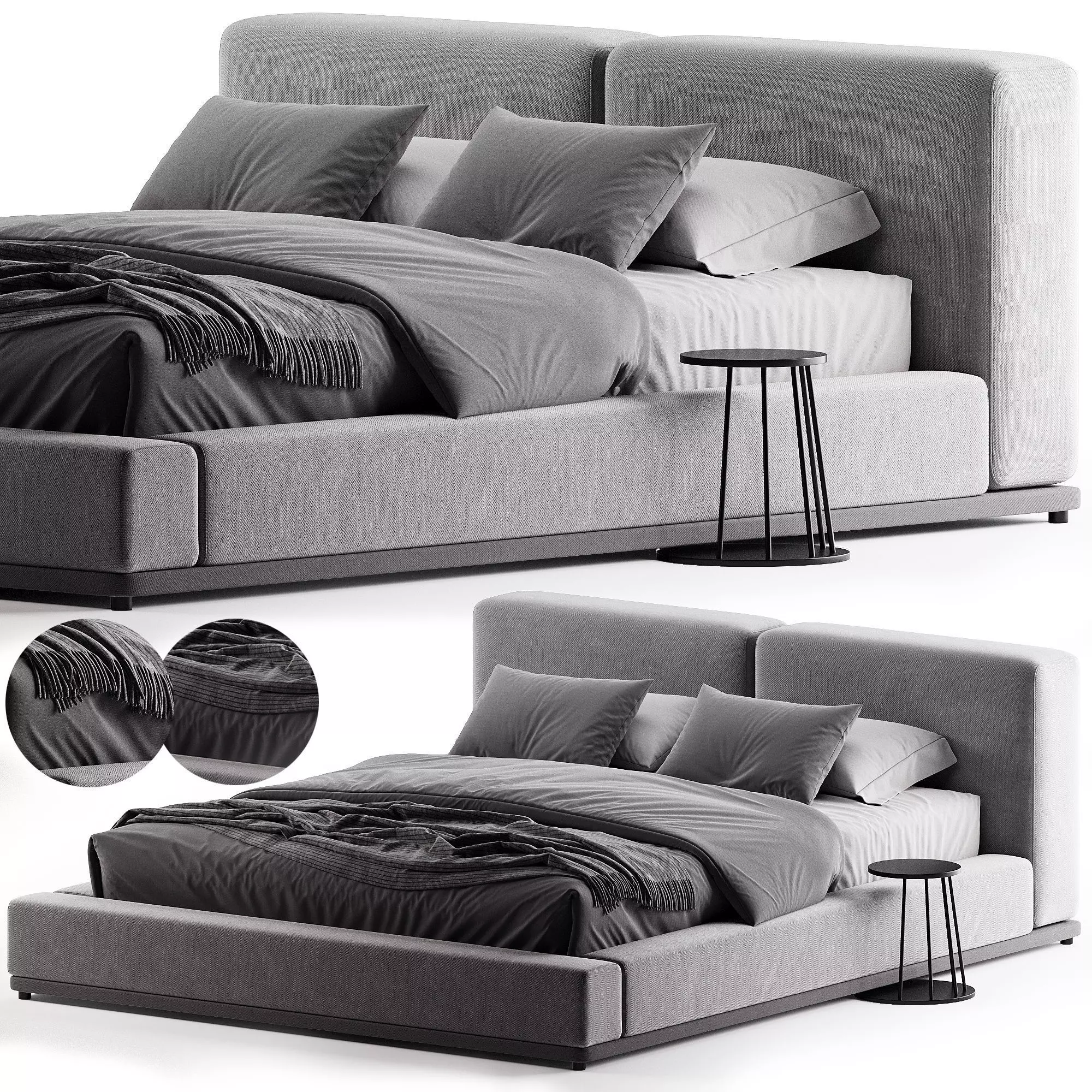 Domino bed by Como 3D model_0