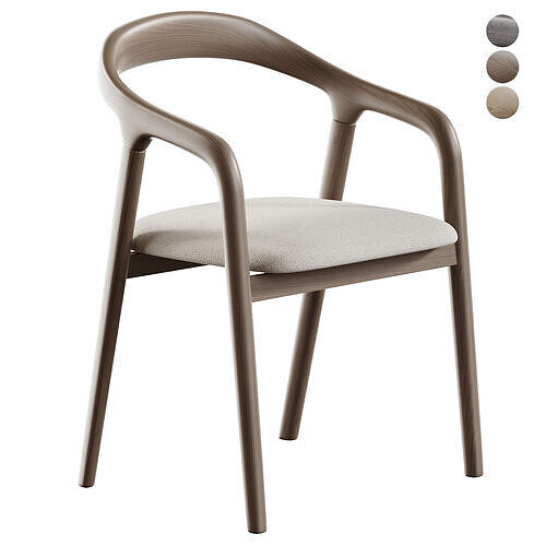 Solid Wood Dining Room Chair 3D model