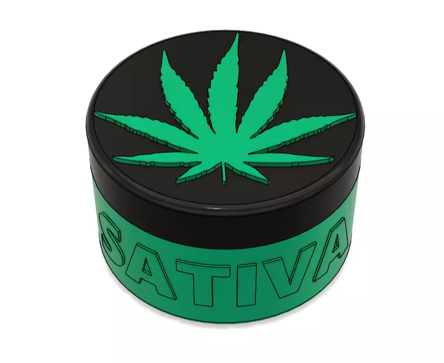SATIVA Weed Trippy Box  3D print model_0
