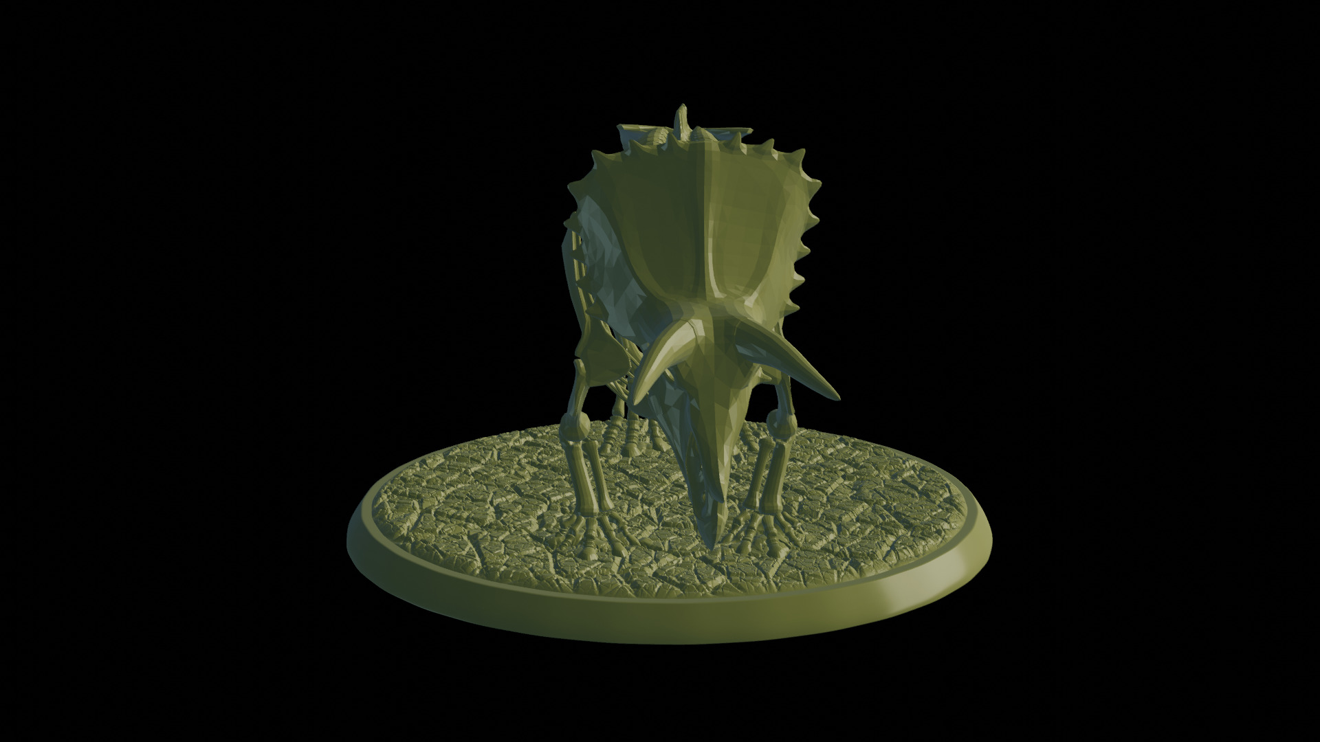 Fossil Triceratops 3D print model_2