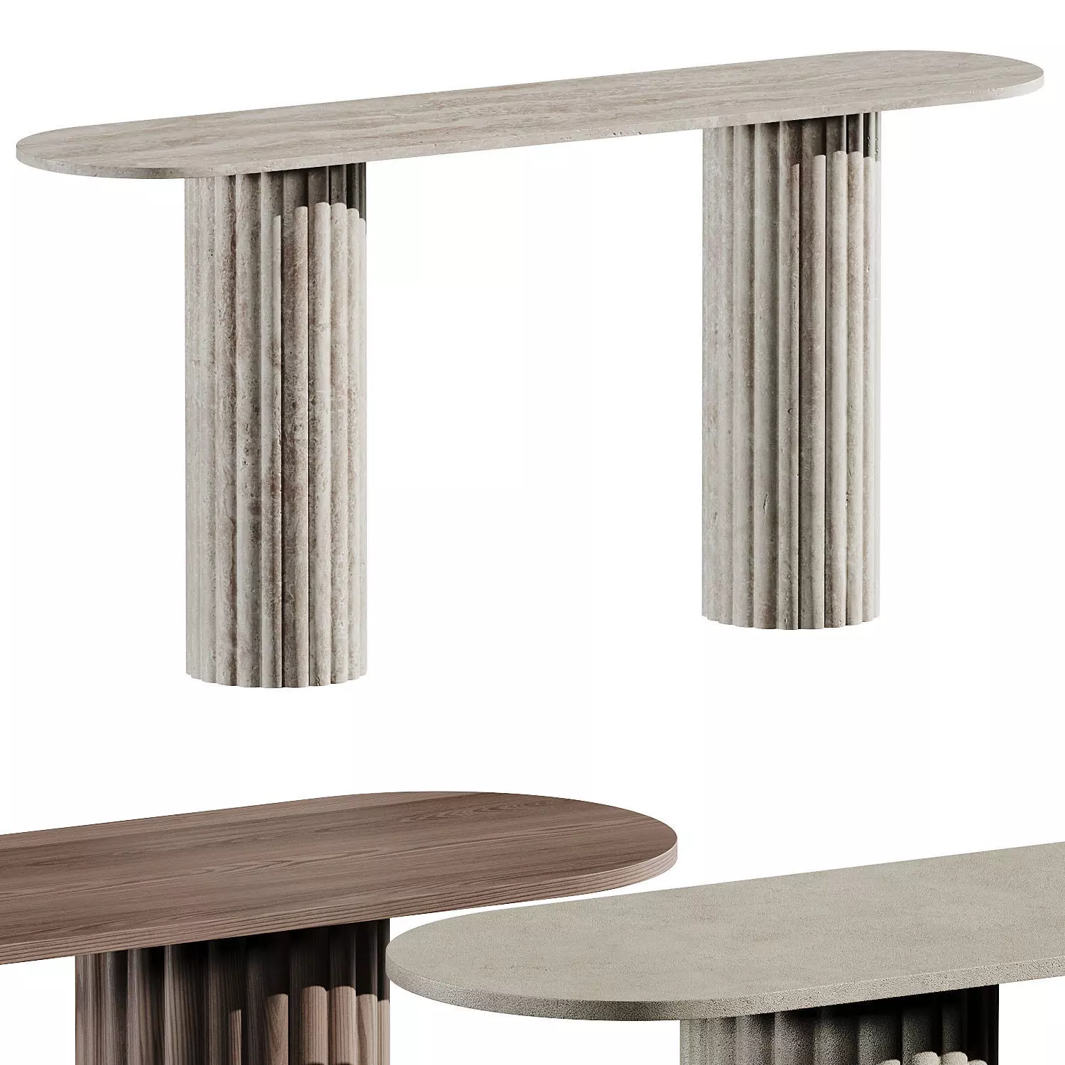 Peca Jalisco Rima Travertine Console 3D model_0