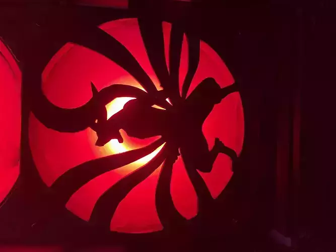 Nine Tails Fox Kurama Outline PC Fan Case 3D print model