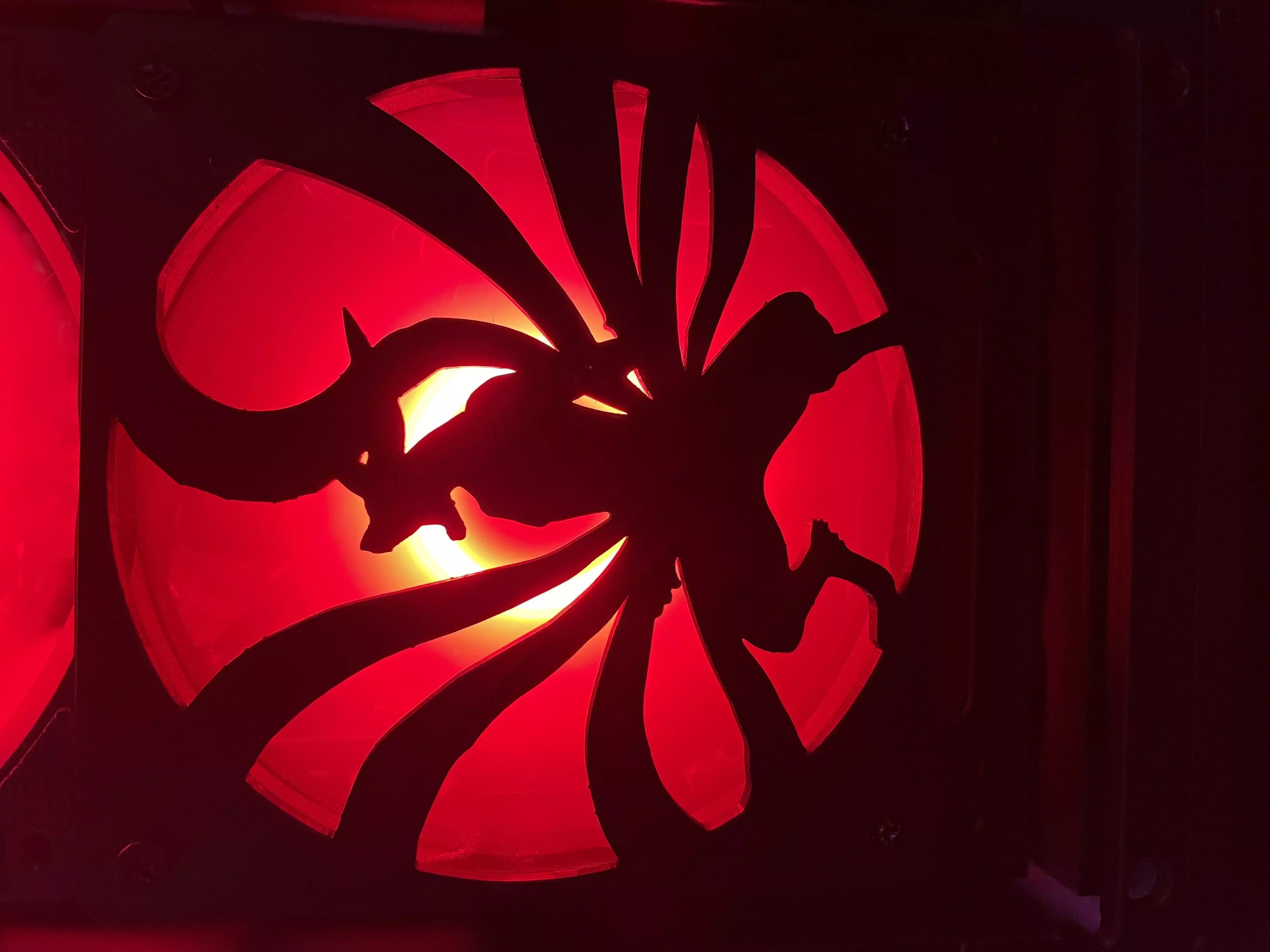 Nine Tails Fox Kurama Outline PC Fan Case 3D print model