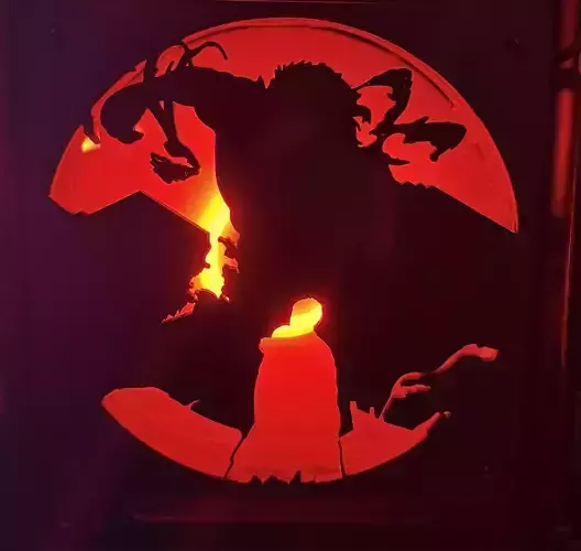 Eren Yeager Outline PC Fan Case 3D print model