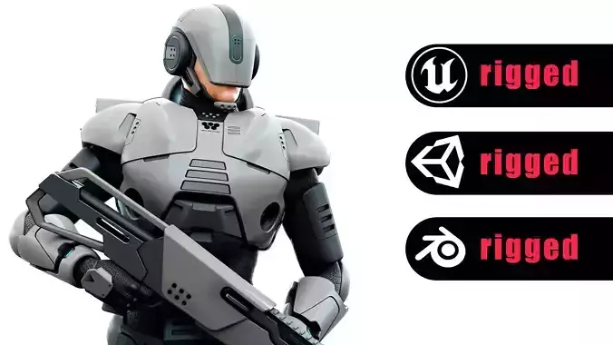 CYBORG SOL-60 Rigged for Unreal Engine - Unity - MIXAMO 3D model