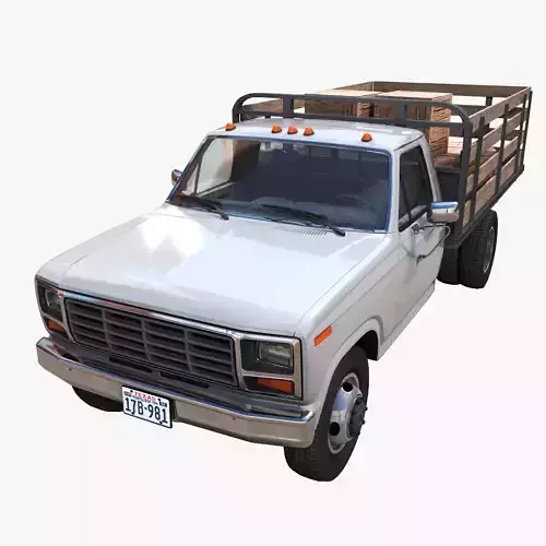 Stake pickup truck Low-poly 3D model