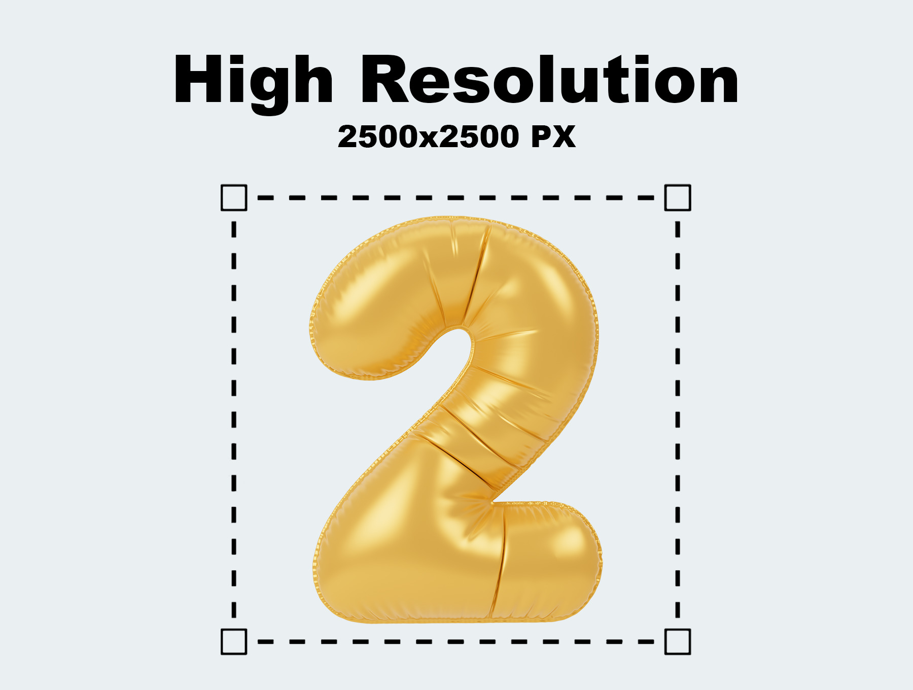 Balloon Numbers 3D Icon Pack  Low-poly 3D model_2