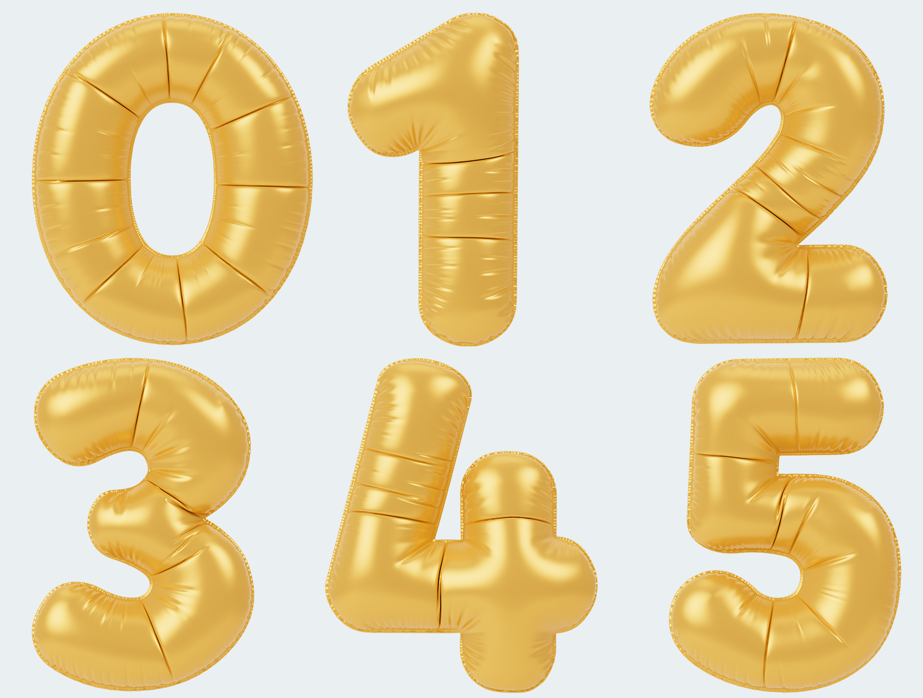 Balloon Numbers 3D Icon Pack  Low-poly 3D model_3