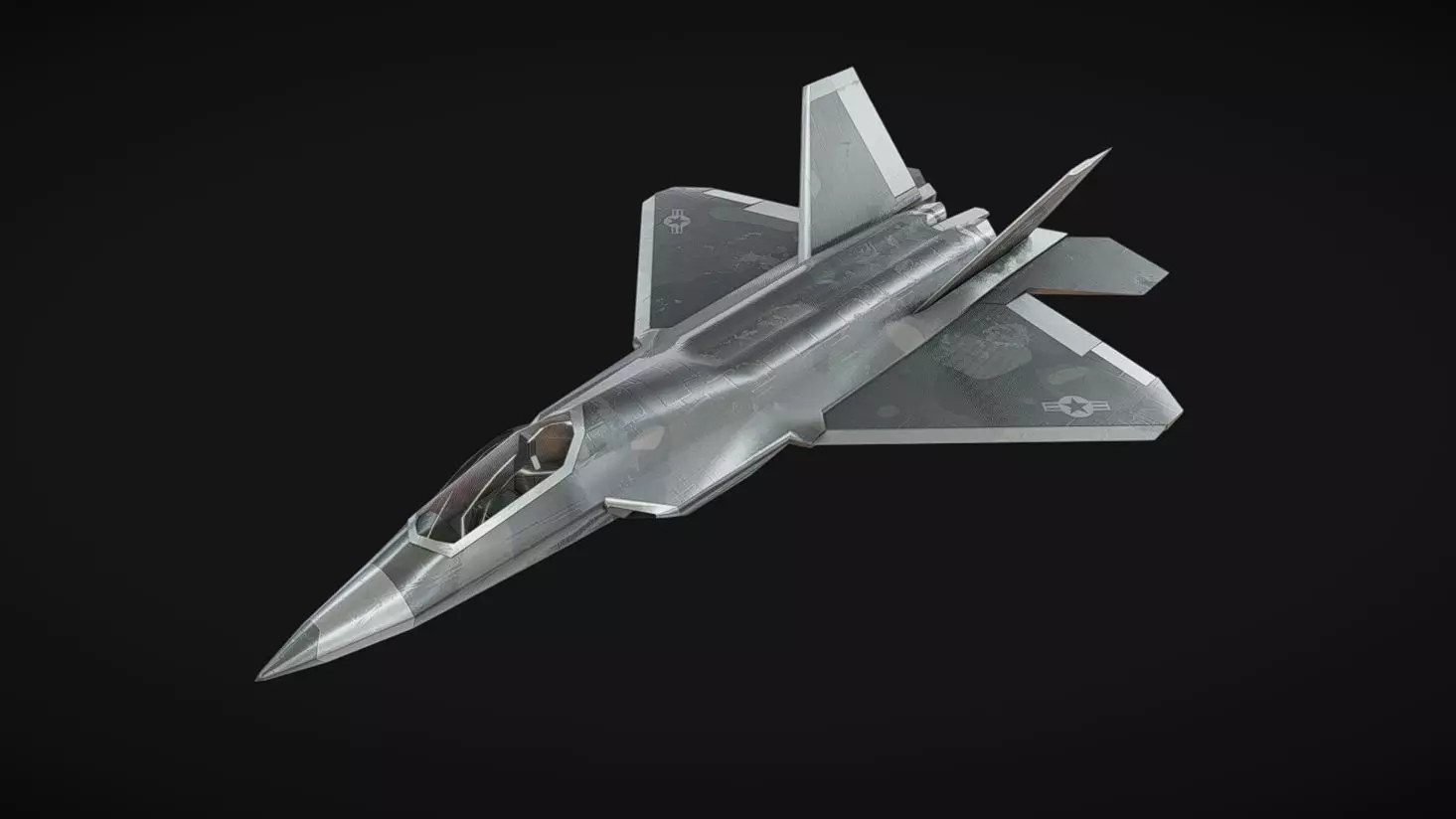 F-22 Jet Low-poly 3D model_0