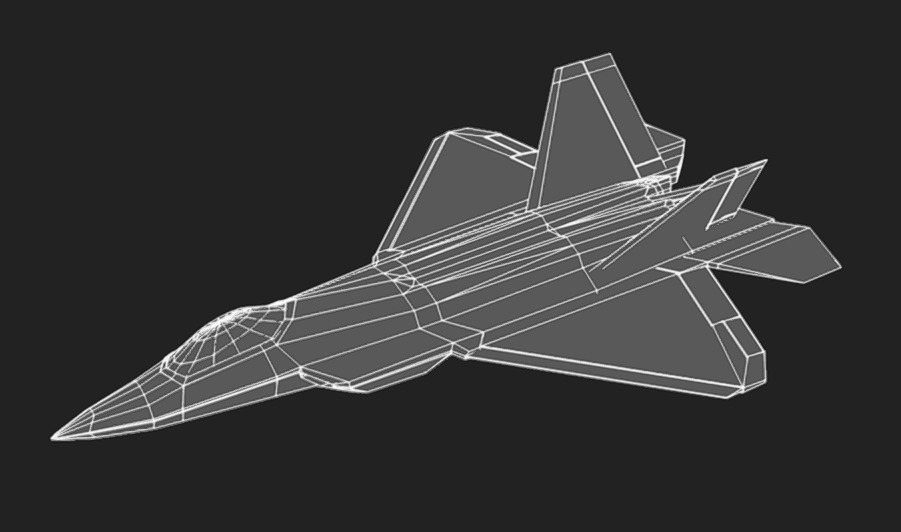 F-22 Jet Low-poly 3D model_11