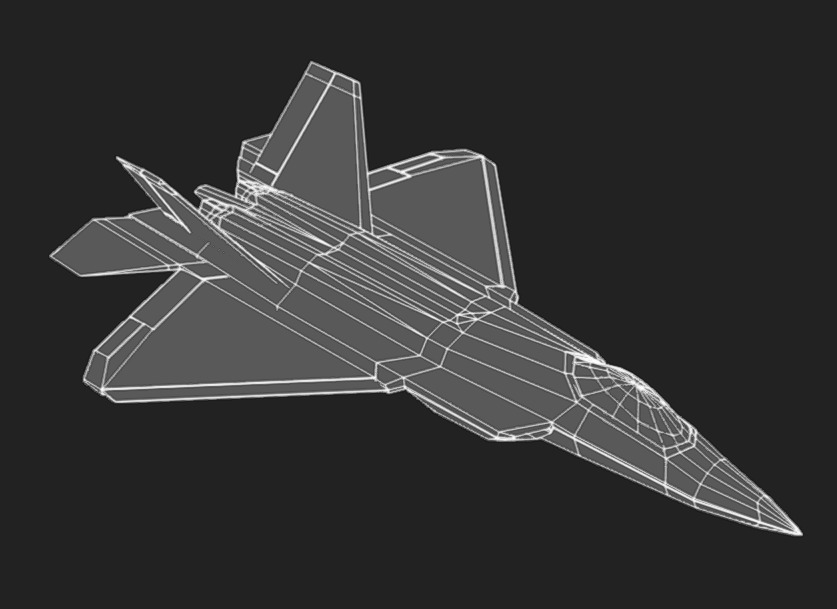 F-22 Jet Low-poly 3D model_10