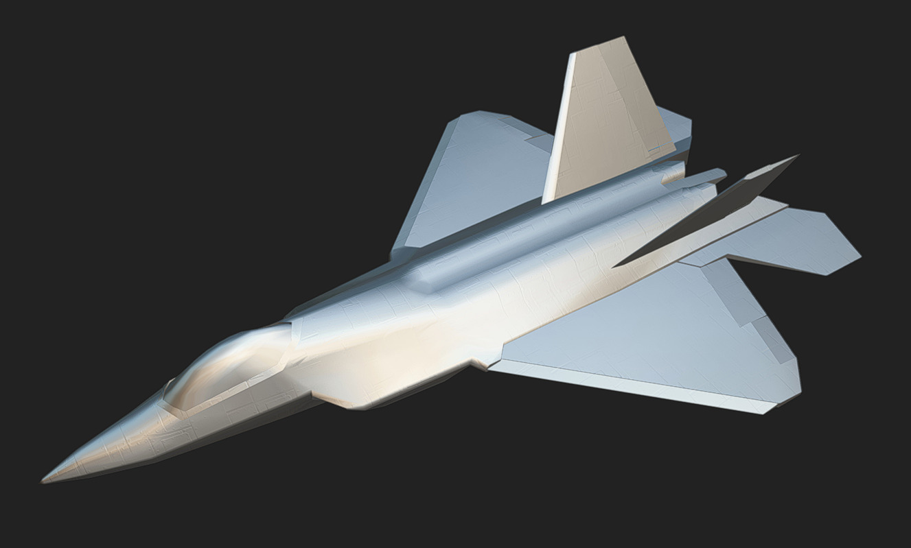 F-22 Jet Low-poly 3D model_8