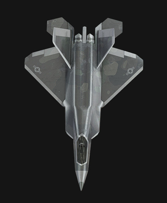 F-22 Jet Low-poly 3D model_7