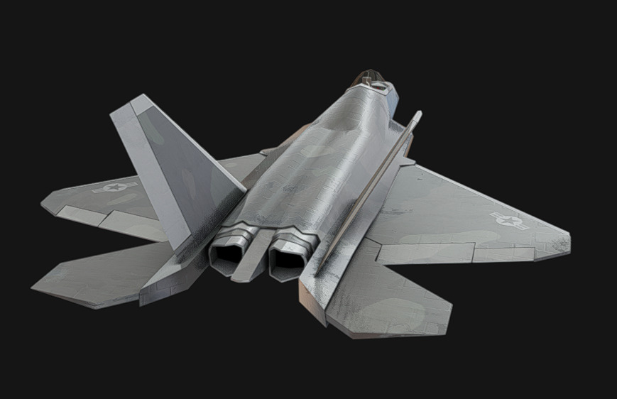 F-22 Jet Low-poly 3D model_3