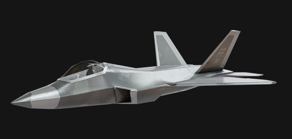 F-22 Jet Low-poly 3D model_6