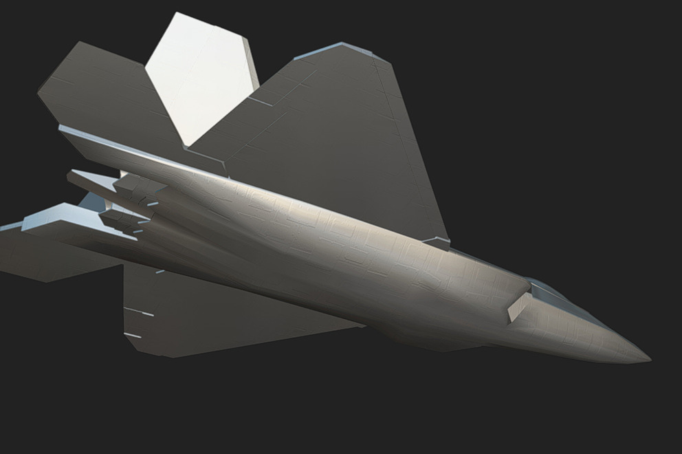 F-22 Jet Low-poly 3D model_9