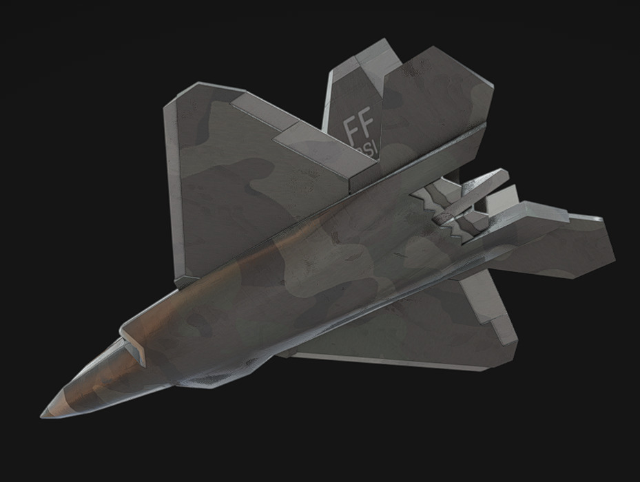 F-22 Jet Low-poly 3D model_5