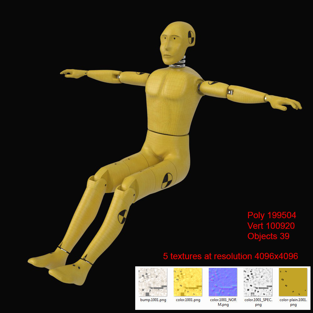Crash Test Dummy 3D model_8