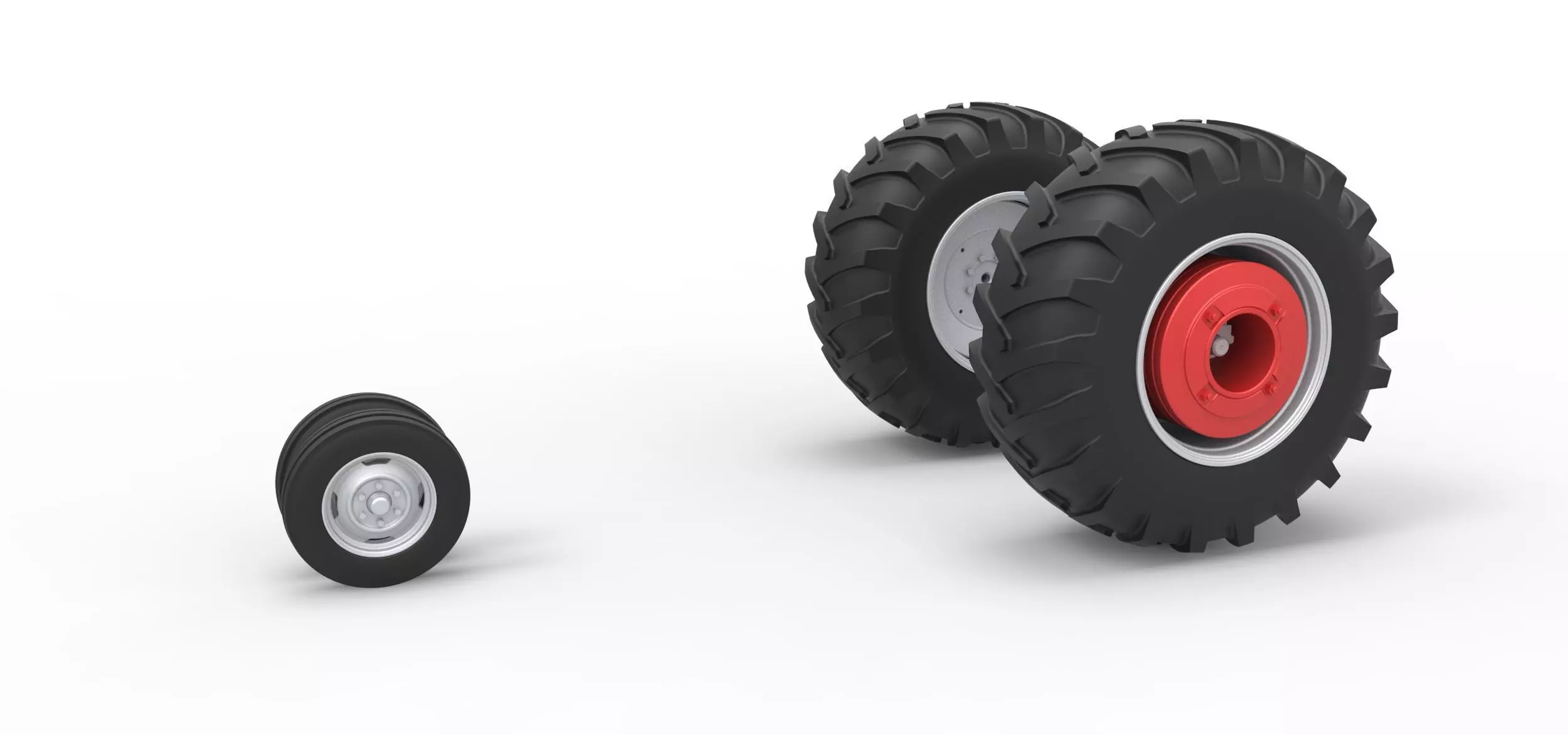 Wheel Set of Vintage Pulling tractor Scale 1 to 25 3D print model