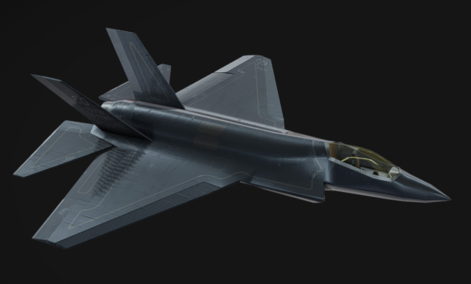 F-35 Jet Low-poly 3D model_7