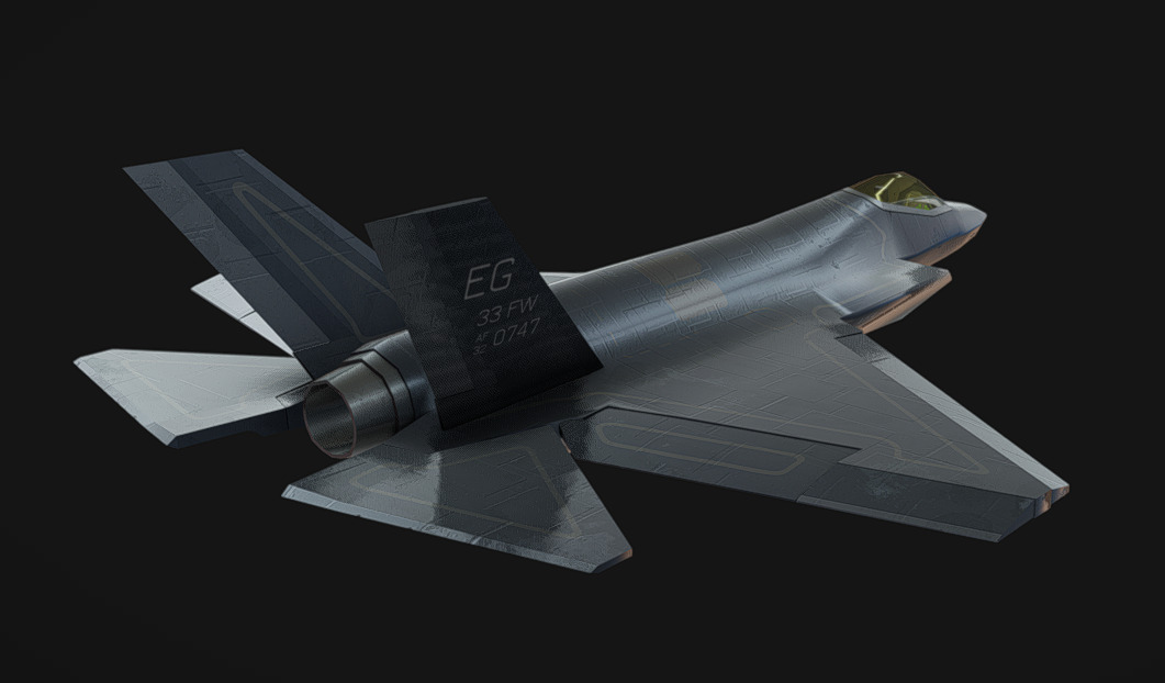 F-35 Jet Low-poly 3D model_2