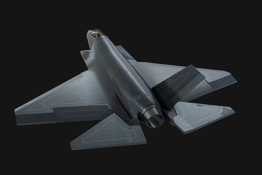 F-35 Jet Low-poly 3D model_3