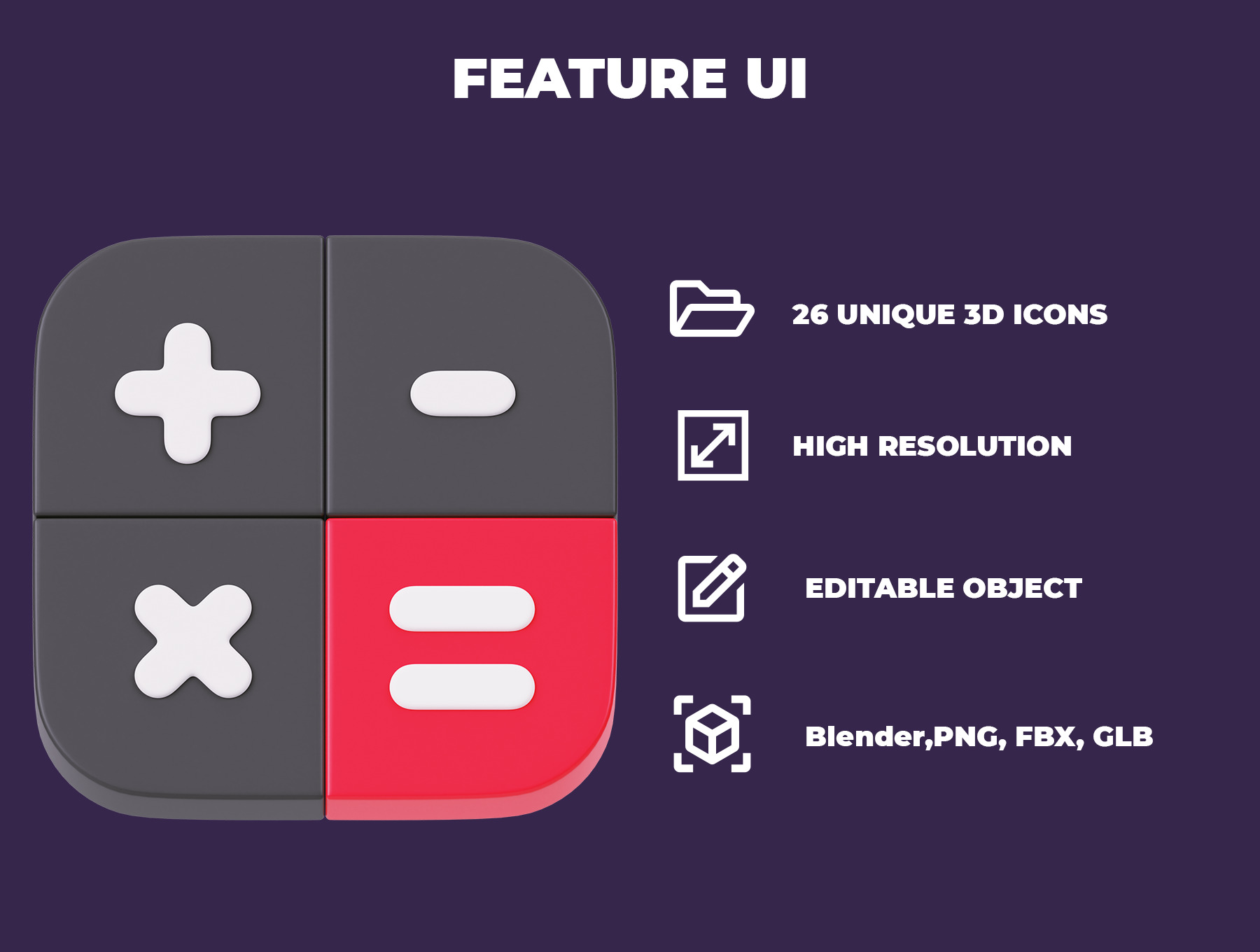 User Interface Essential 3D Icon Pack Low-poly 3D model_1