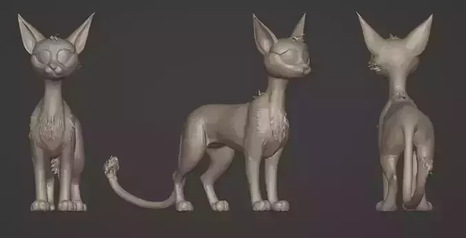 Abyssinian Cat 3D Print Model
