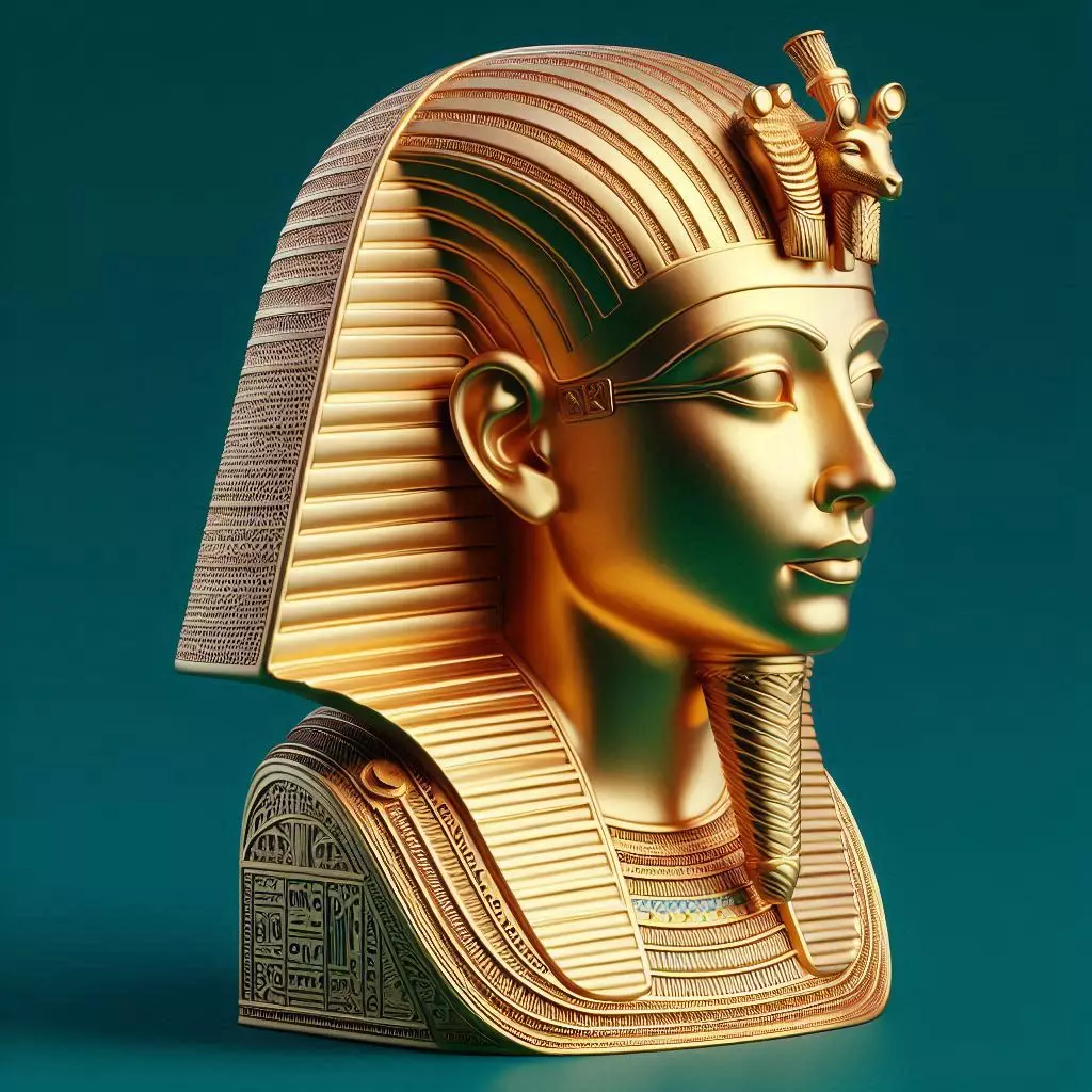 Tutankhamun Head Ancient Egyptian Bust 3D print model