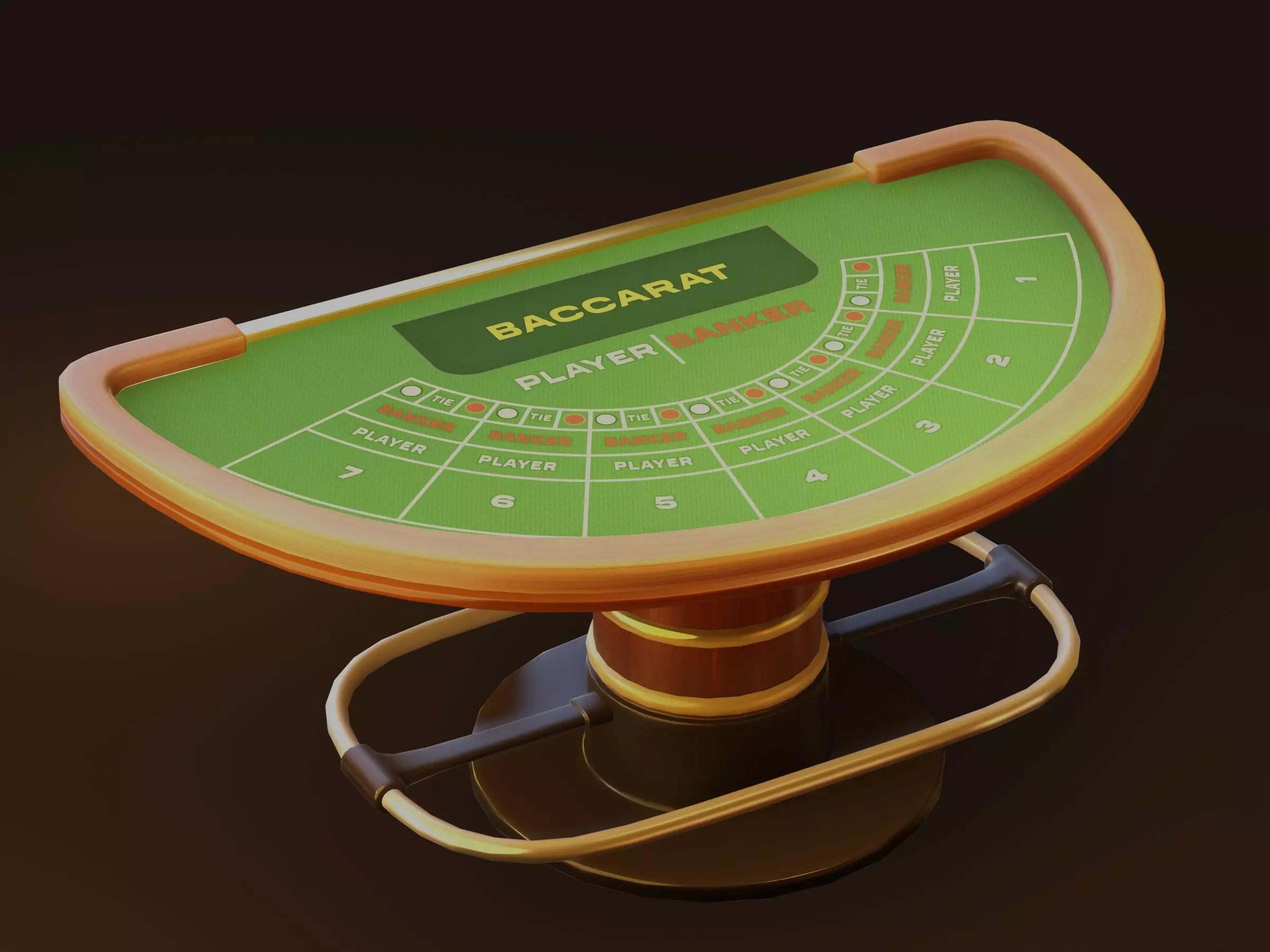 Baccarat Table - For Virtual Casino Games 3D model