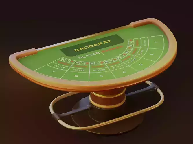 Baccarat Table - For Virtual Casino Games 3D model