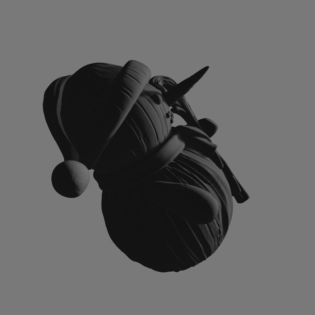 Stylized Wooden Snowman 3D print model_3