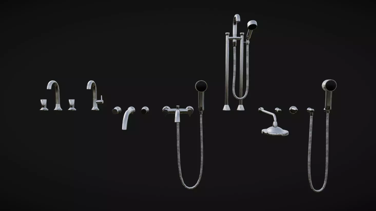 Faucets 01 Low-poly 3D model