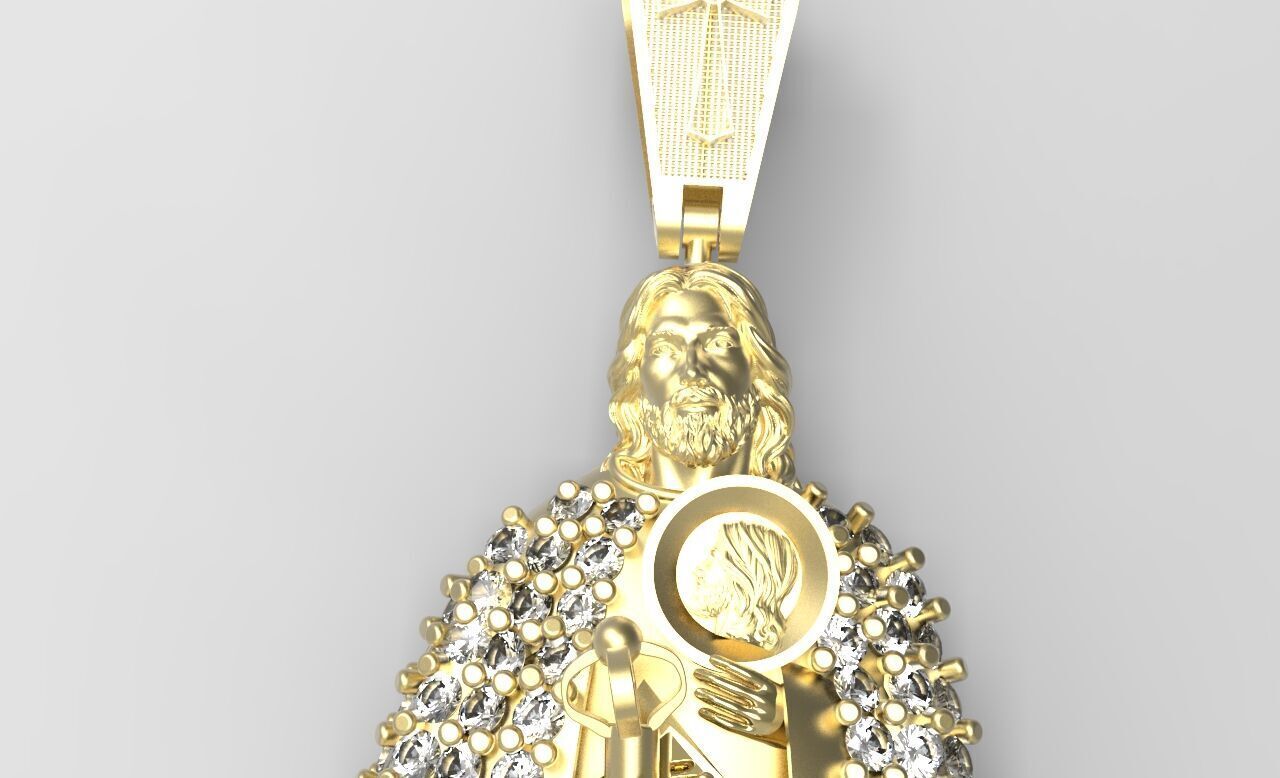 Saint Jude Pendant - Dije San Judas  3D print model_2