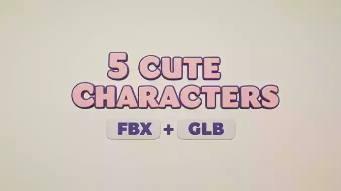 Chibi Friends 3D Character Pack - 5 Unique Models Low-poly 3D model