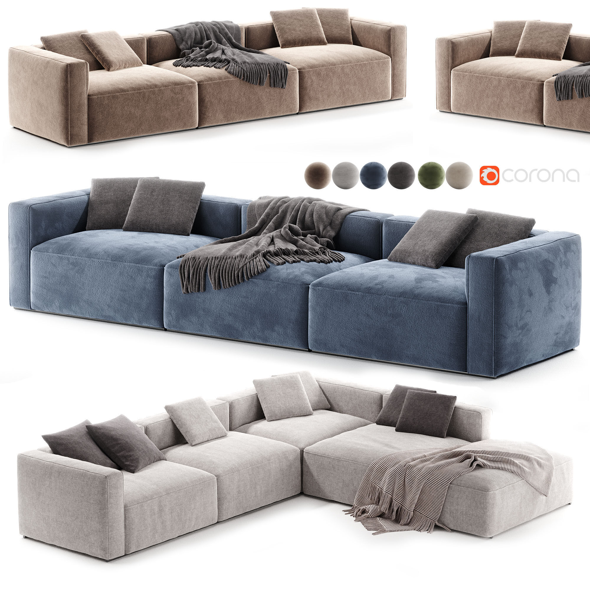 Poliform Shangai Modular Sofa 3D model_4