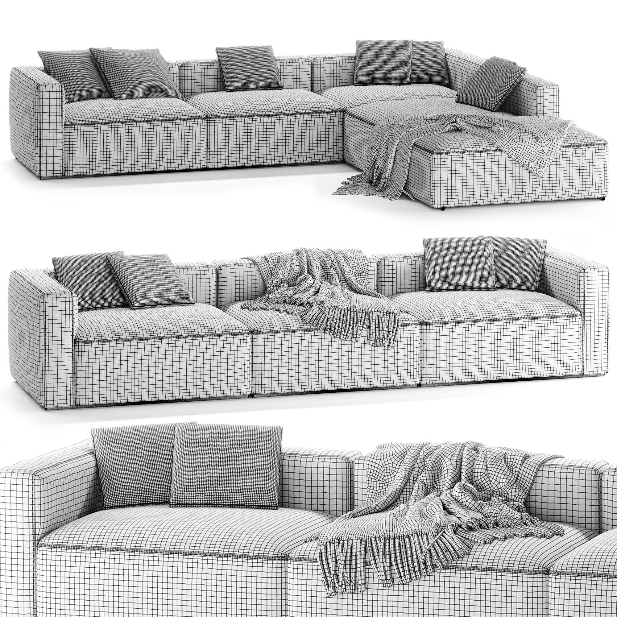 Poliform Shangai Modular Sofa 3D model_5