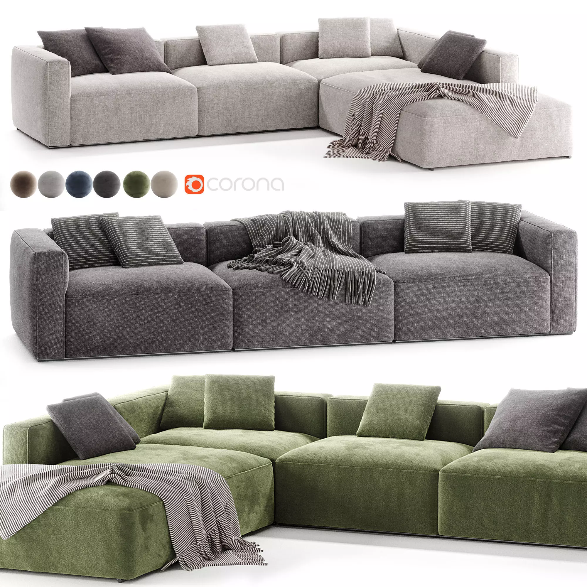 Poliform Shangai Modular Sofa 3D model_0