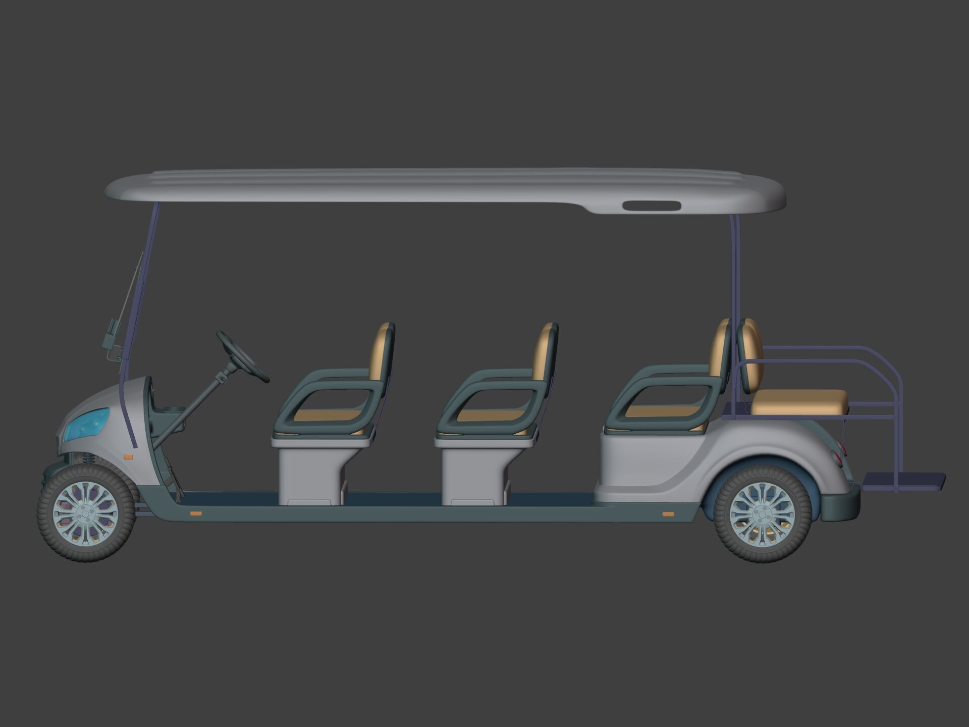 Generic Large Golf Cart -- Club Car -- Electric Sport Vehicle 3D model_7