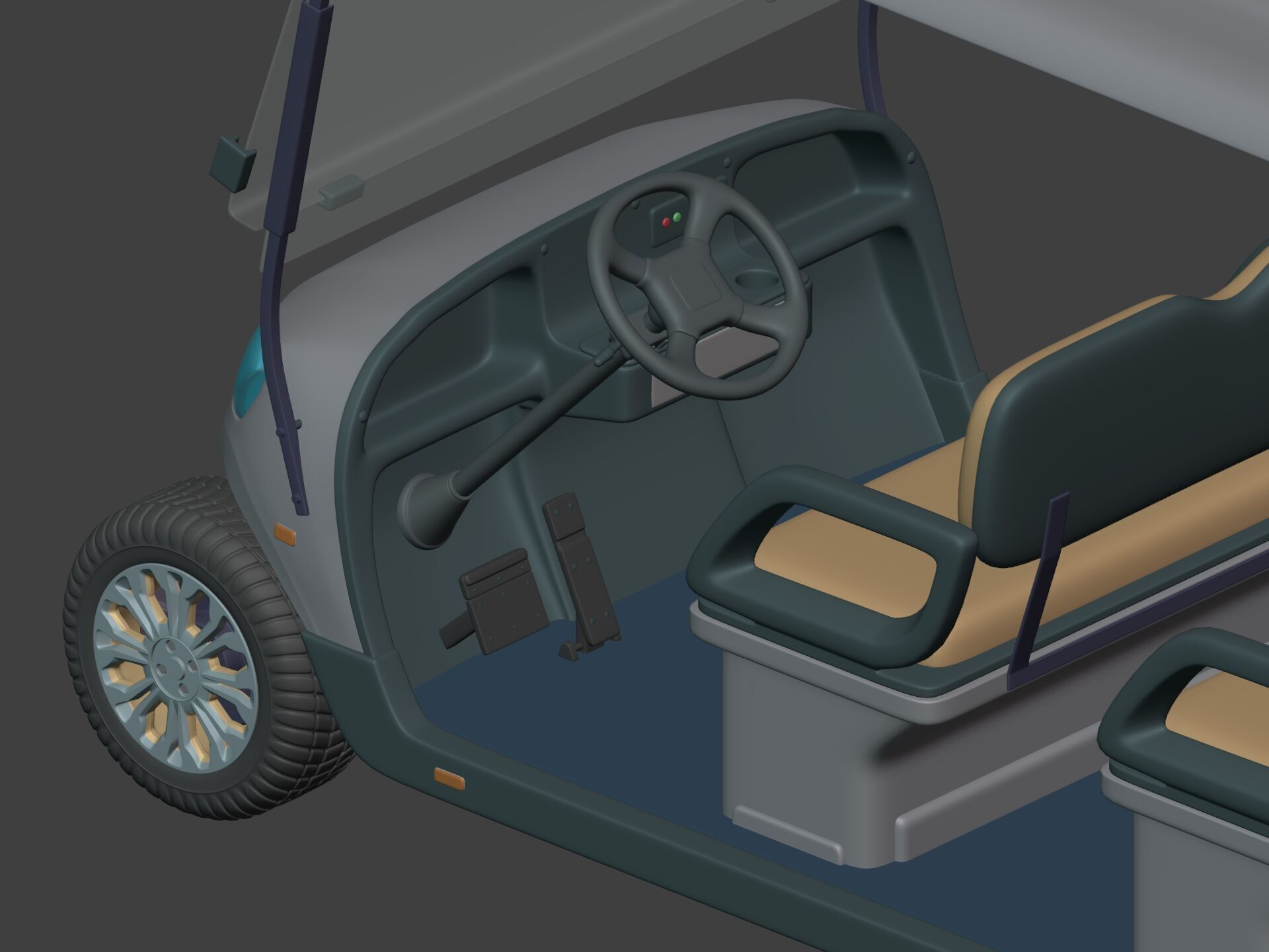 Generic Large Golf Cart -- Club Car -- Electric Sport Vehicle 3D model_5