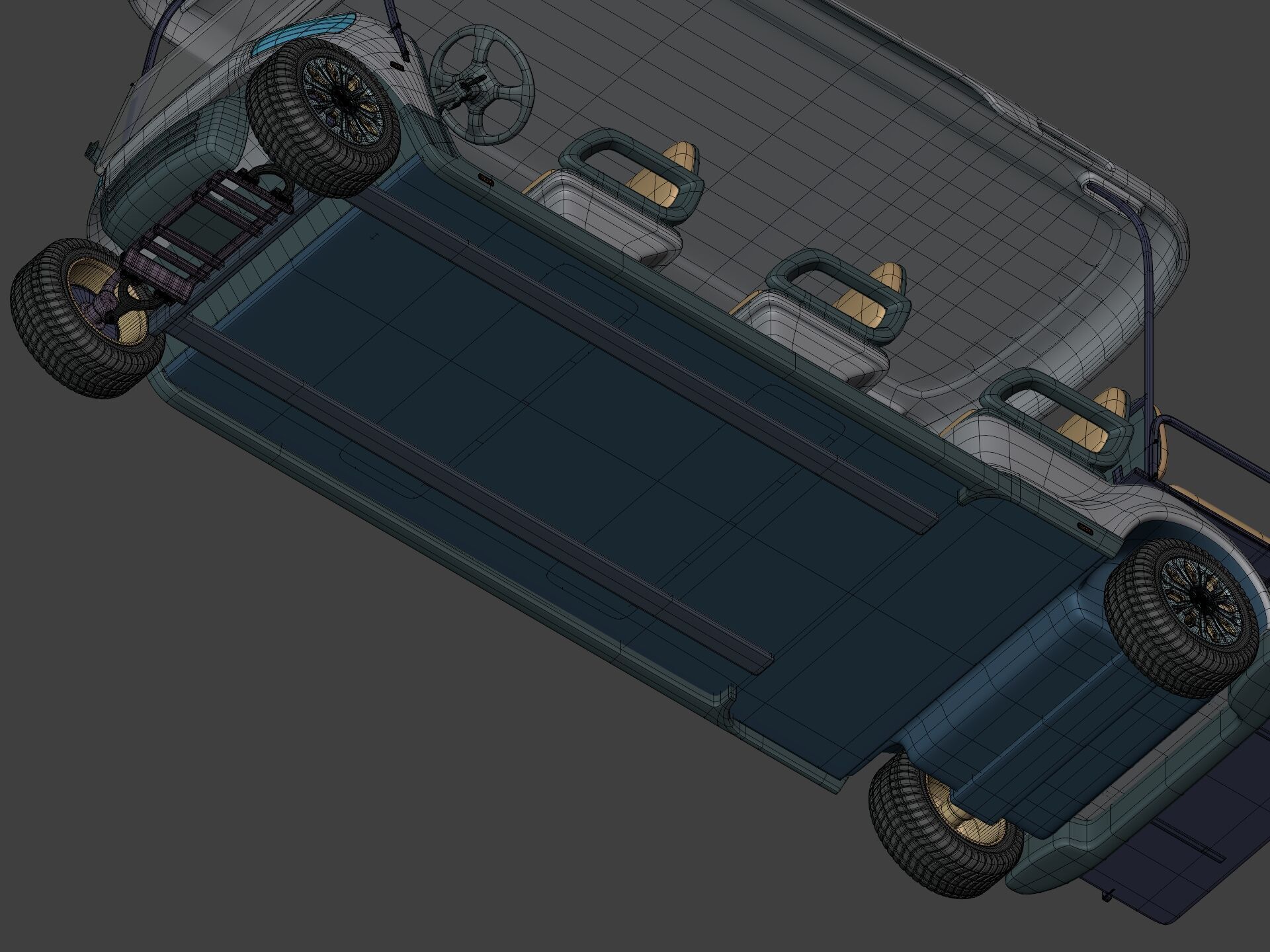 Generic Large Golf Cart -- Club Car -- Electric Sport Vehicle 3D model_16