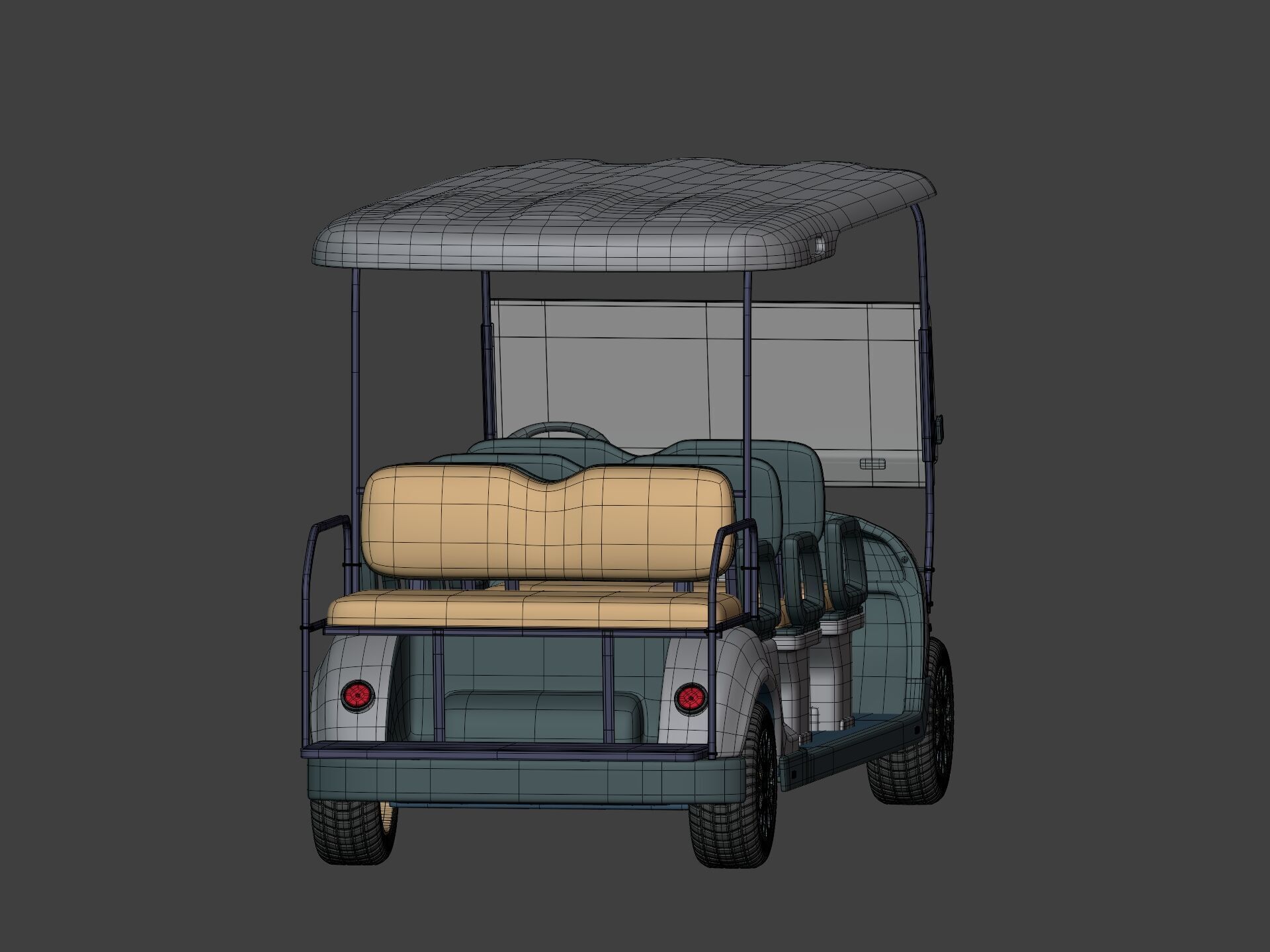 Generic Large Golf Cart -- Club Car -- Electric Sport Vehicle 3D model_10