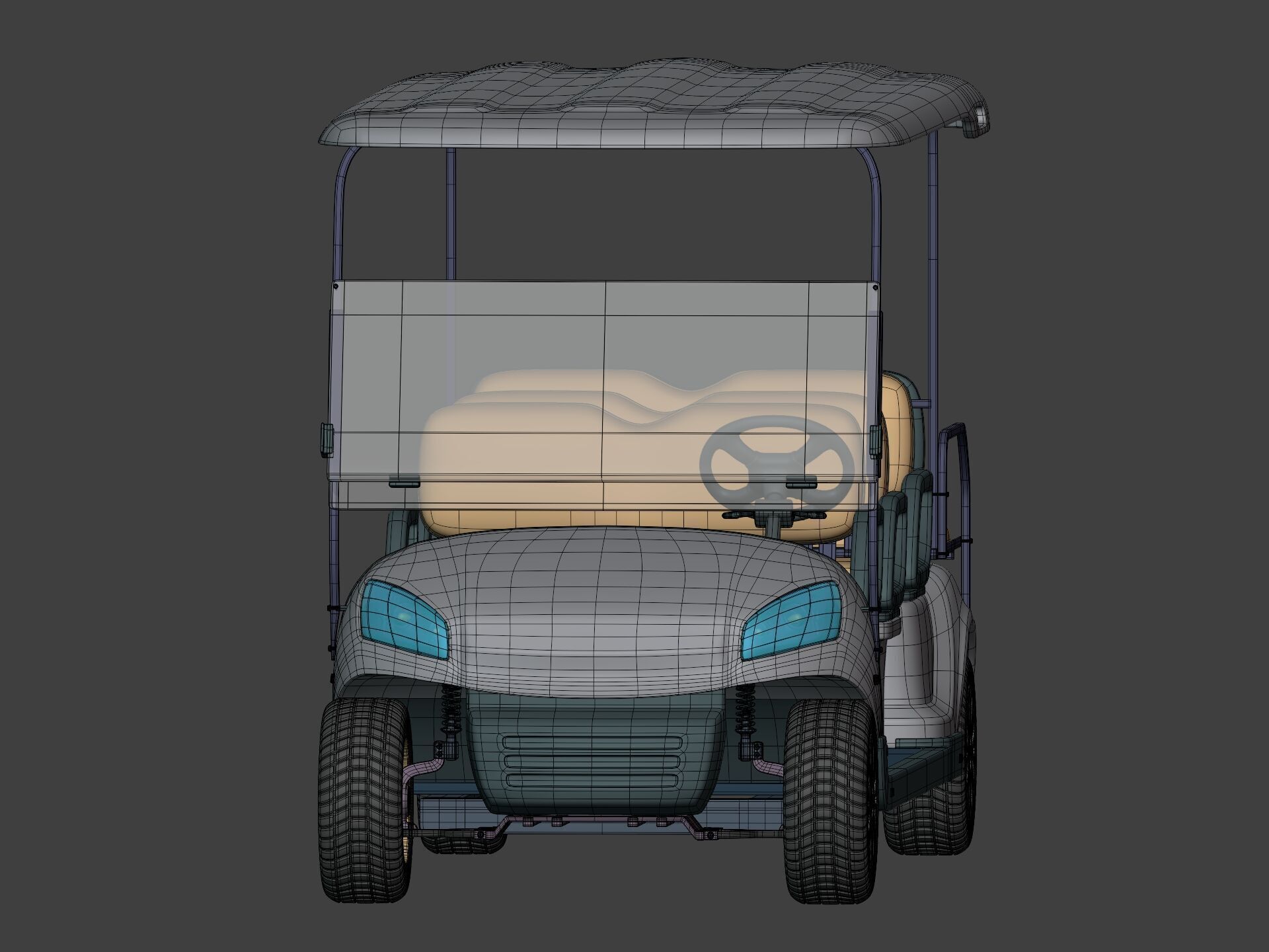 Generic Large Golf Cart -- Club Car -- Electric Sport Vehicle 3D model_4