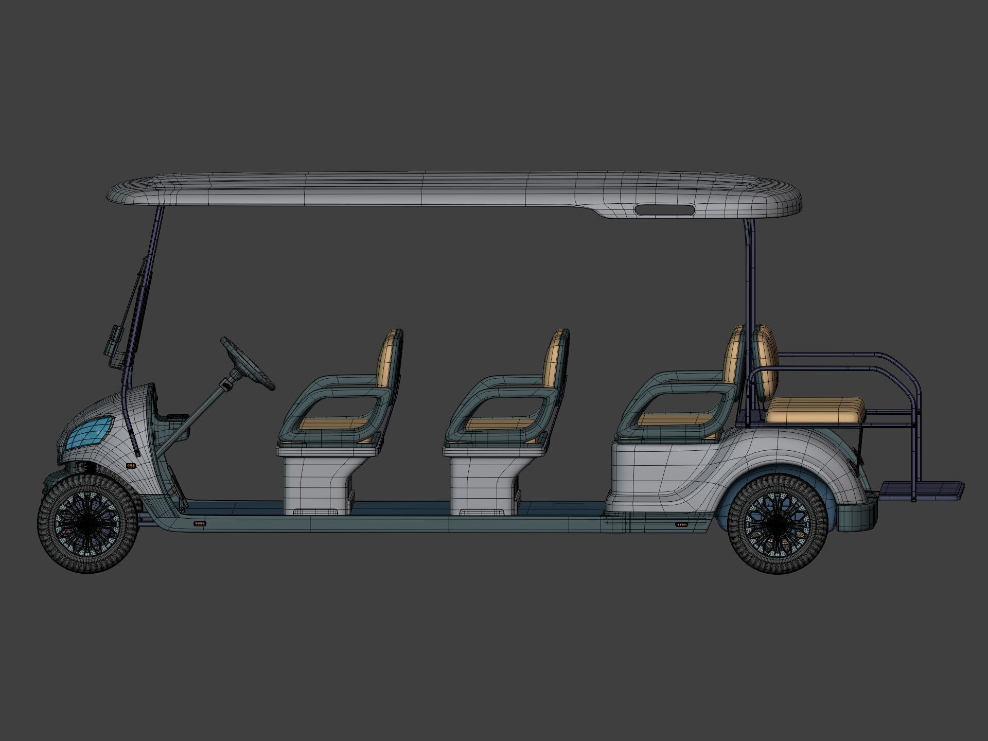 Generic Large Golf Cart -- Club Car -- Electric Sport Vehicle 3D model_8