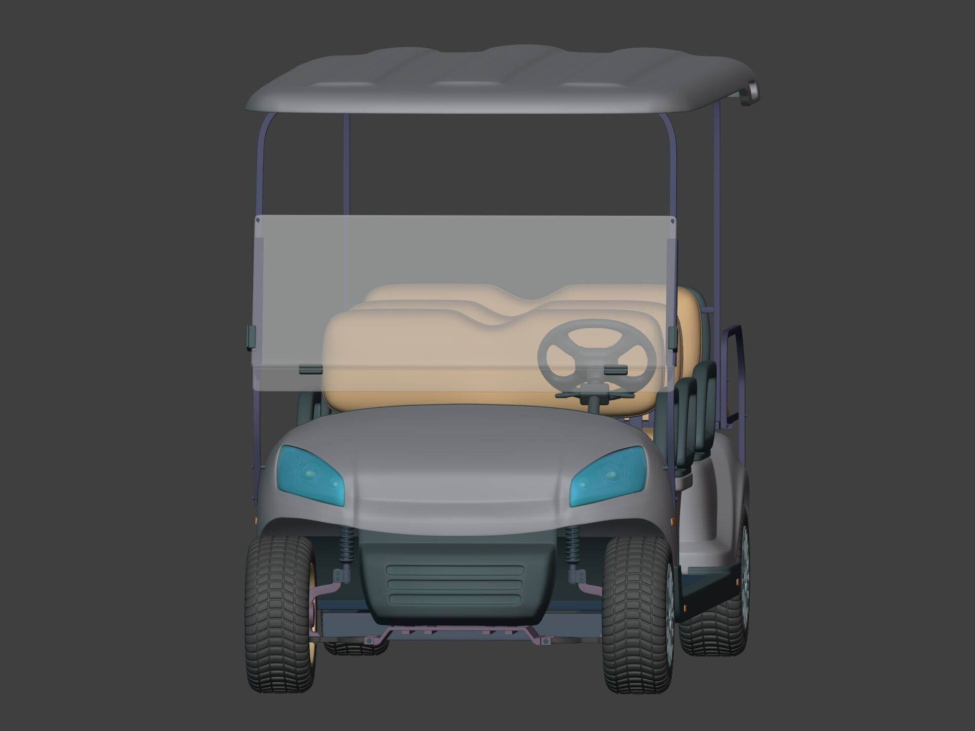 Generic Large Golf Cart -- Club Car -- Electric Sport Vehicle 3D model_3