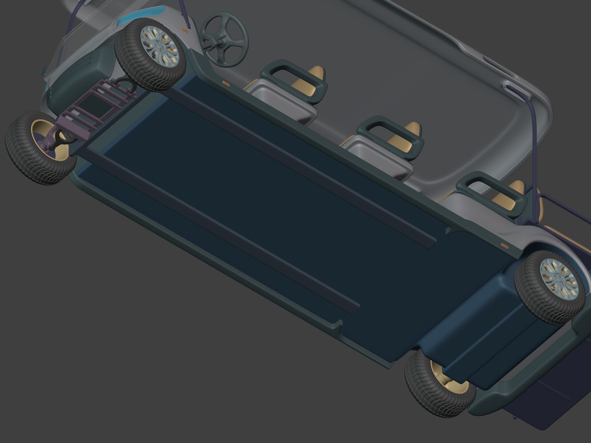 Generic Large Golf Cart -- Club Car -- Electric Sport Vehicle 3D model_15