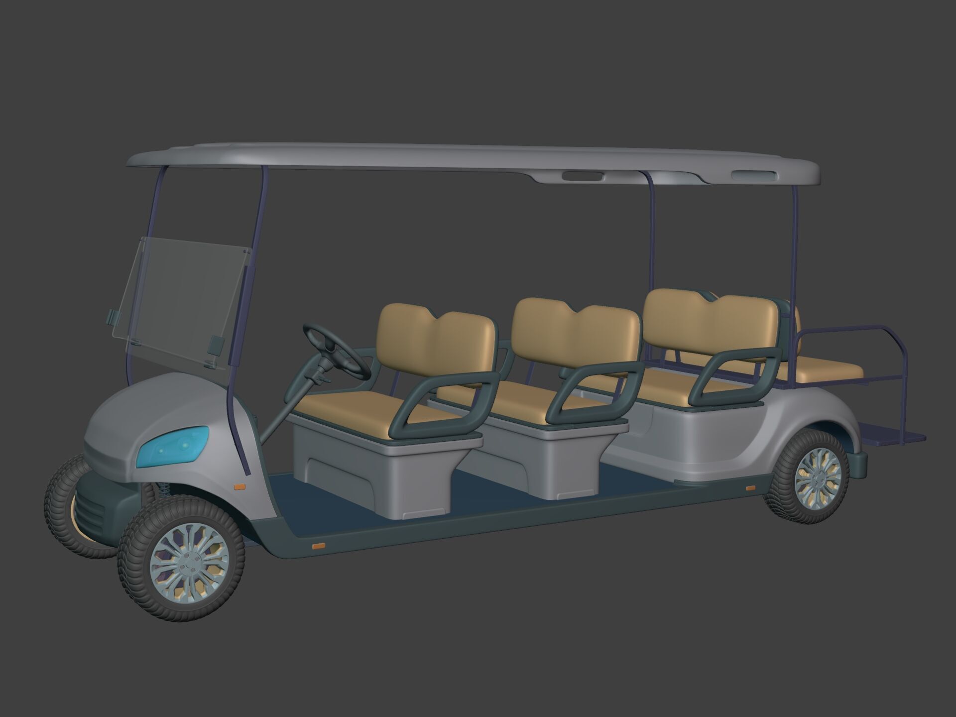 Generic Large Golf Cart -- Club Car -- Electric Sport Vehicle 3D model_1